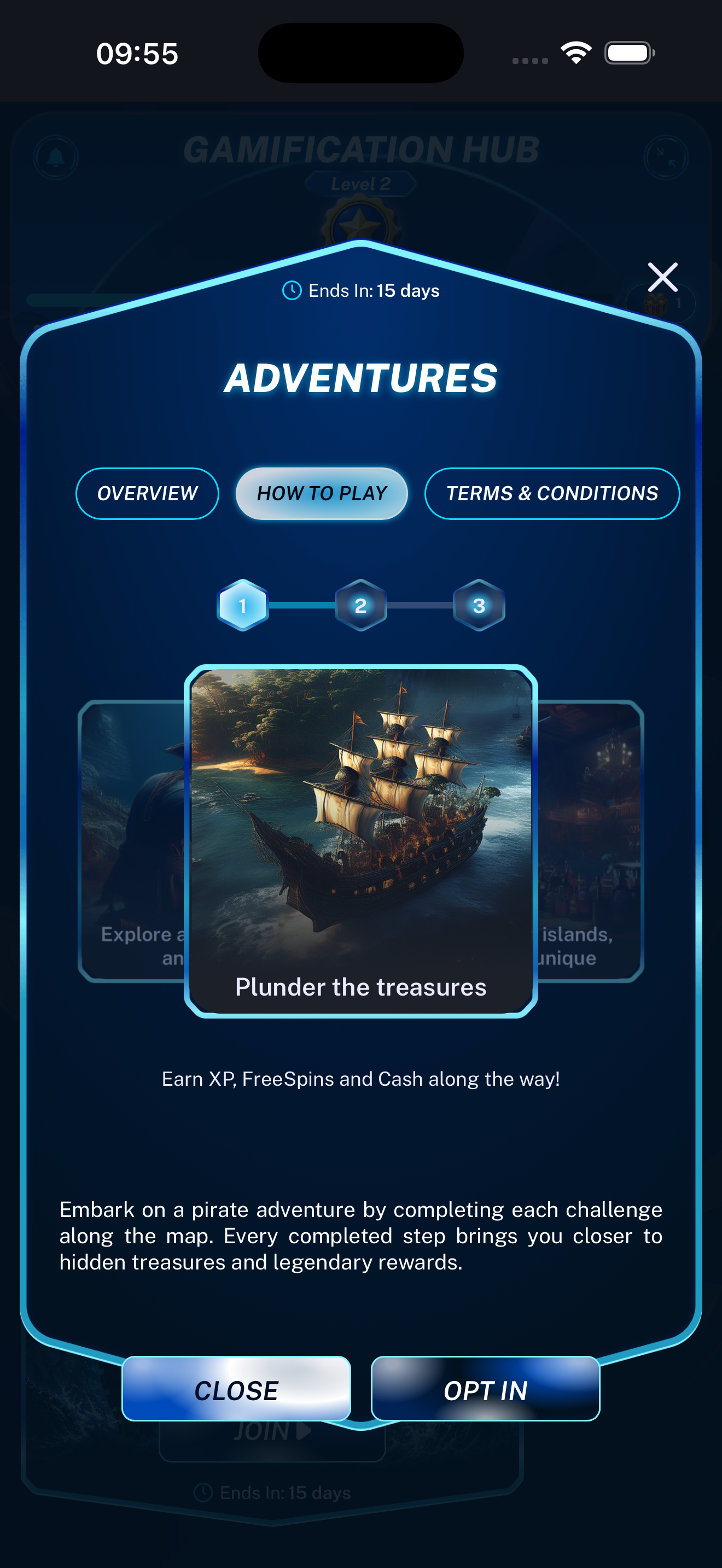 Adventure How to Play tab displayed on a mobile phone
